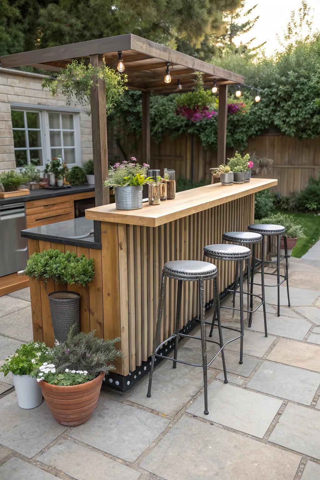 Make your garden the life of the party with a portable bar.