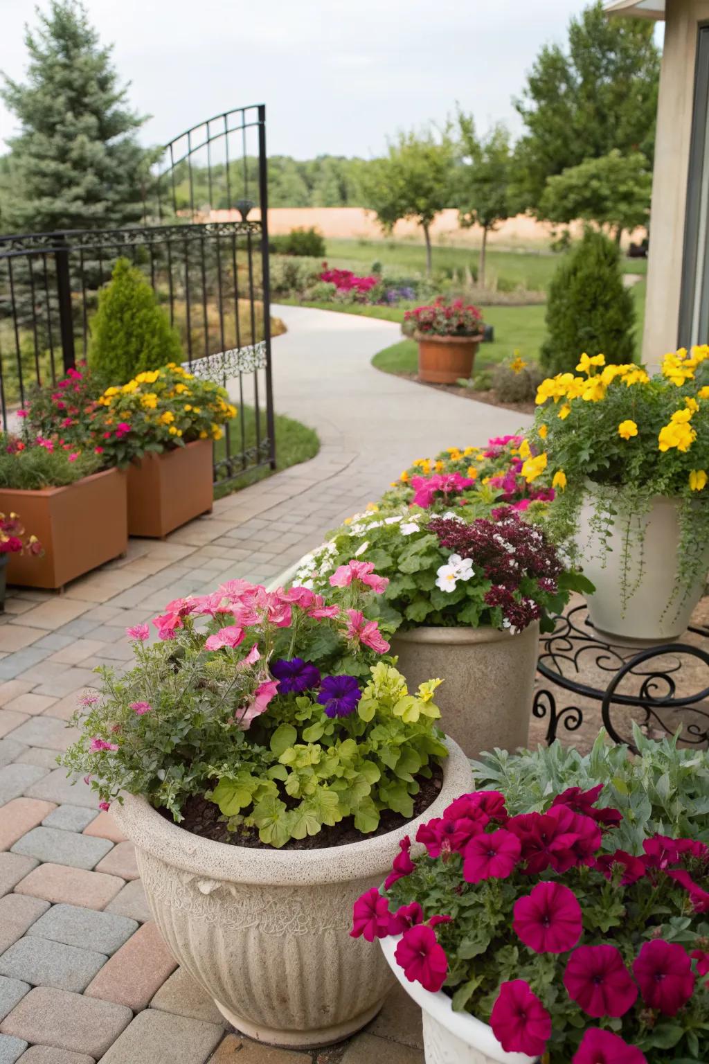 Container gardens: flexible and space-saving.