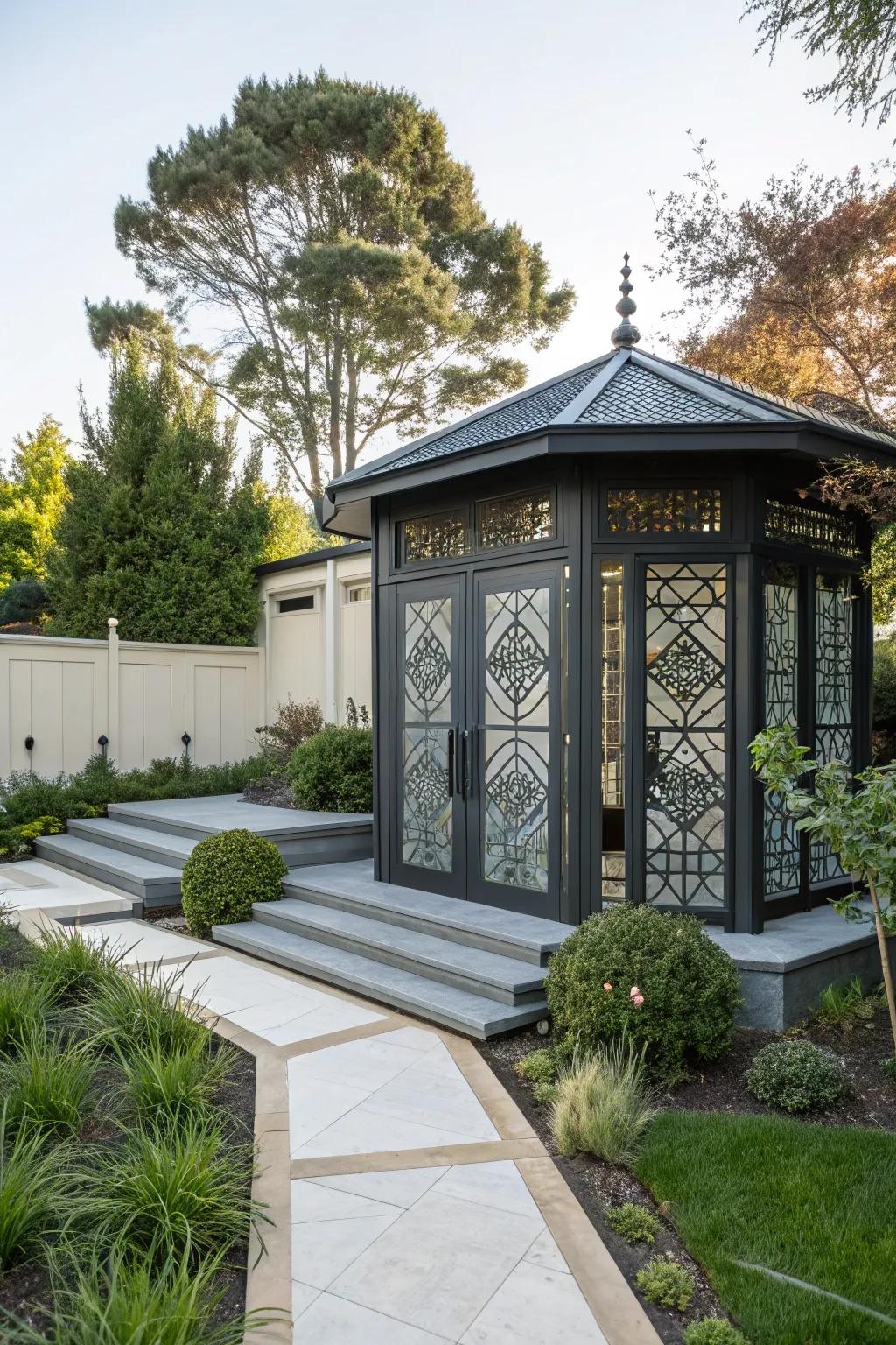Geometric patterns bring an artistic touch.