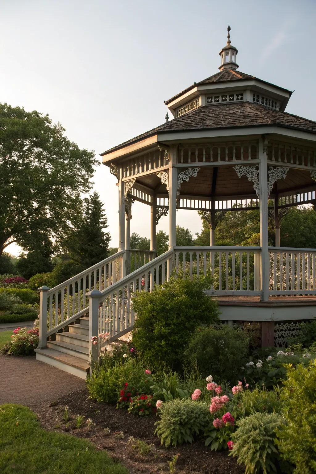Varied heights and levels create dynamic visual interest.