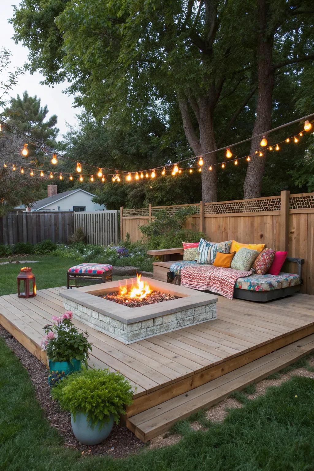 A pop of color transforms the deck's ambiance.