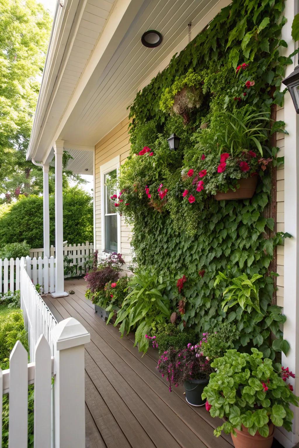 Vertical gardens maximize space while adding greenery.