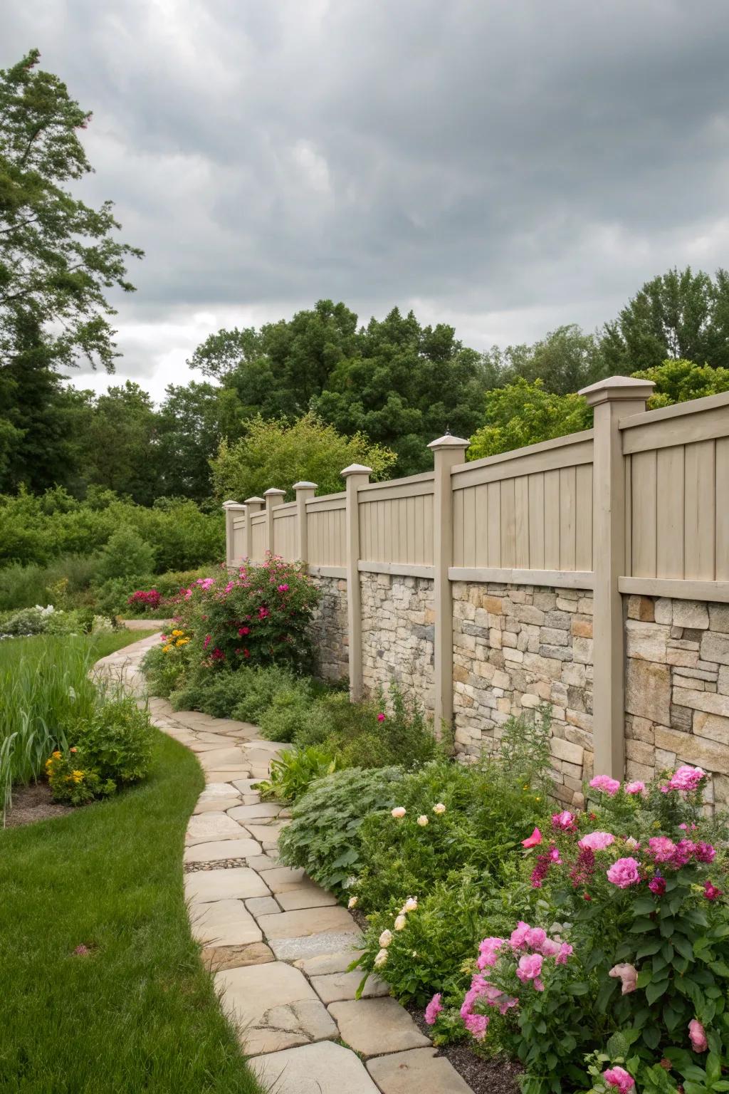 Achieve natural harmony with stone and hardie board.