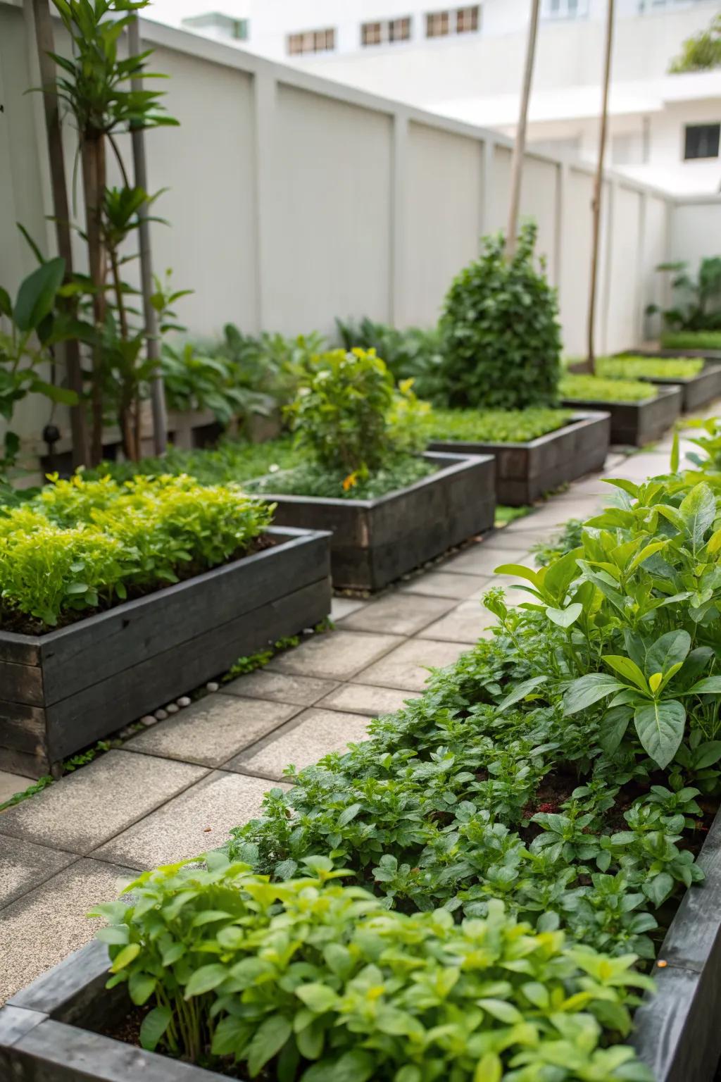 Space dividers create distinct areas and add privacy.