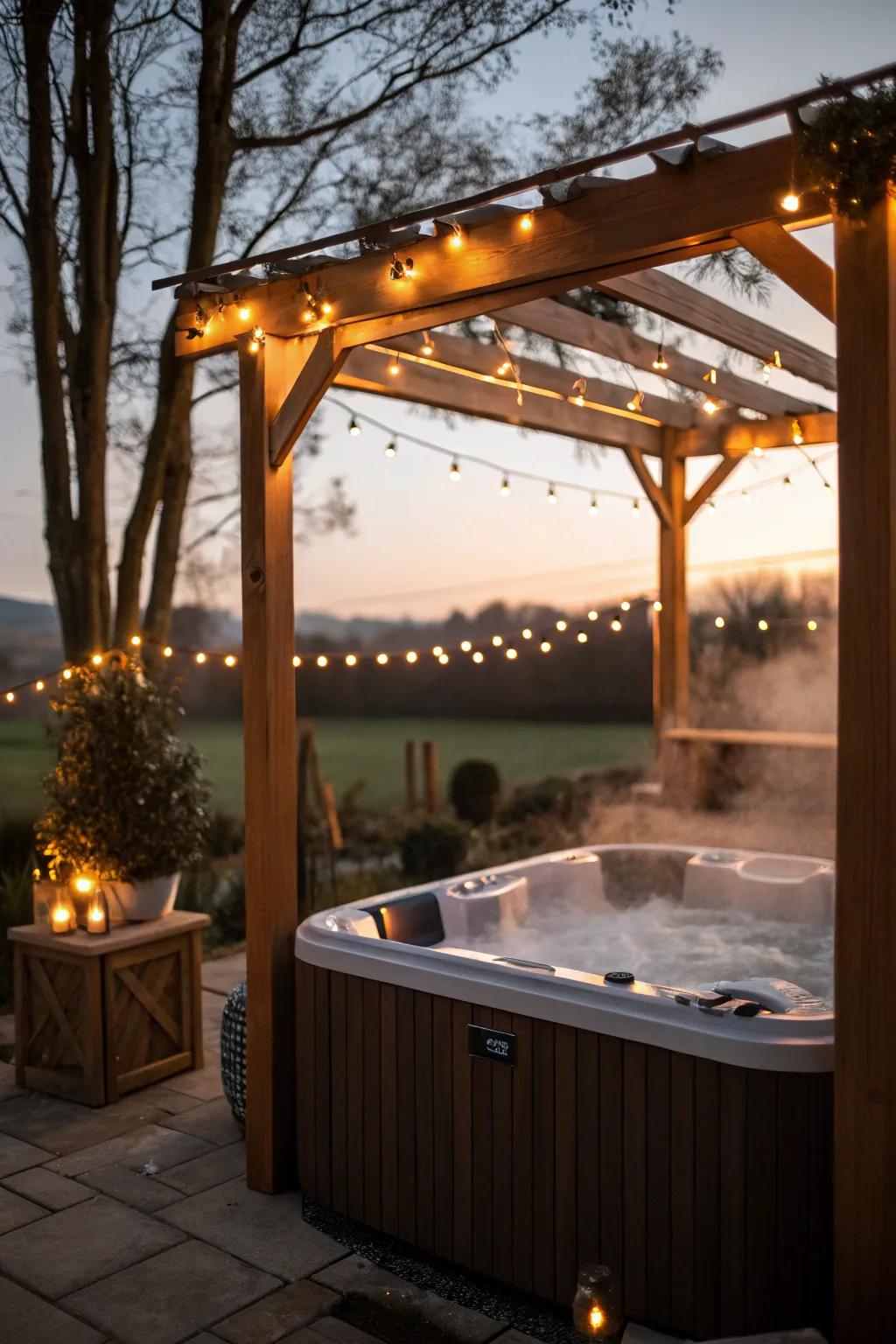 Integrated lighting creates a cozy and magical evening atmosphere.