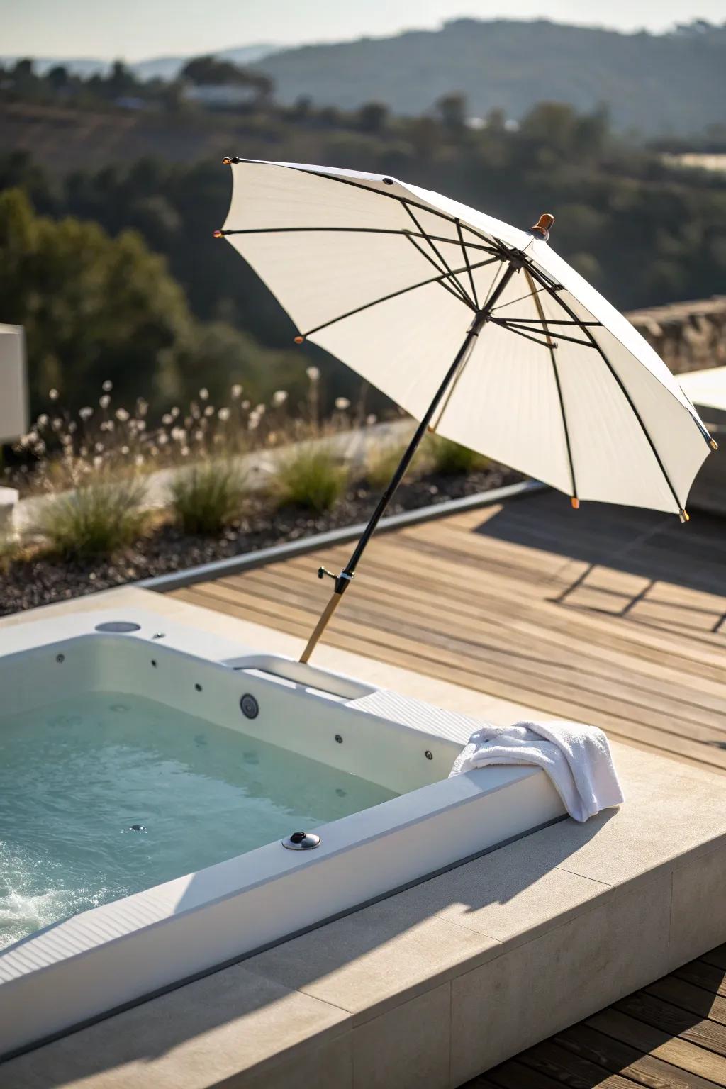 Minimalist umbrellas add elegance with their clean, simple design.