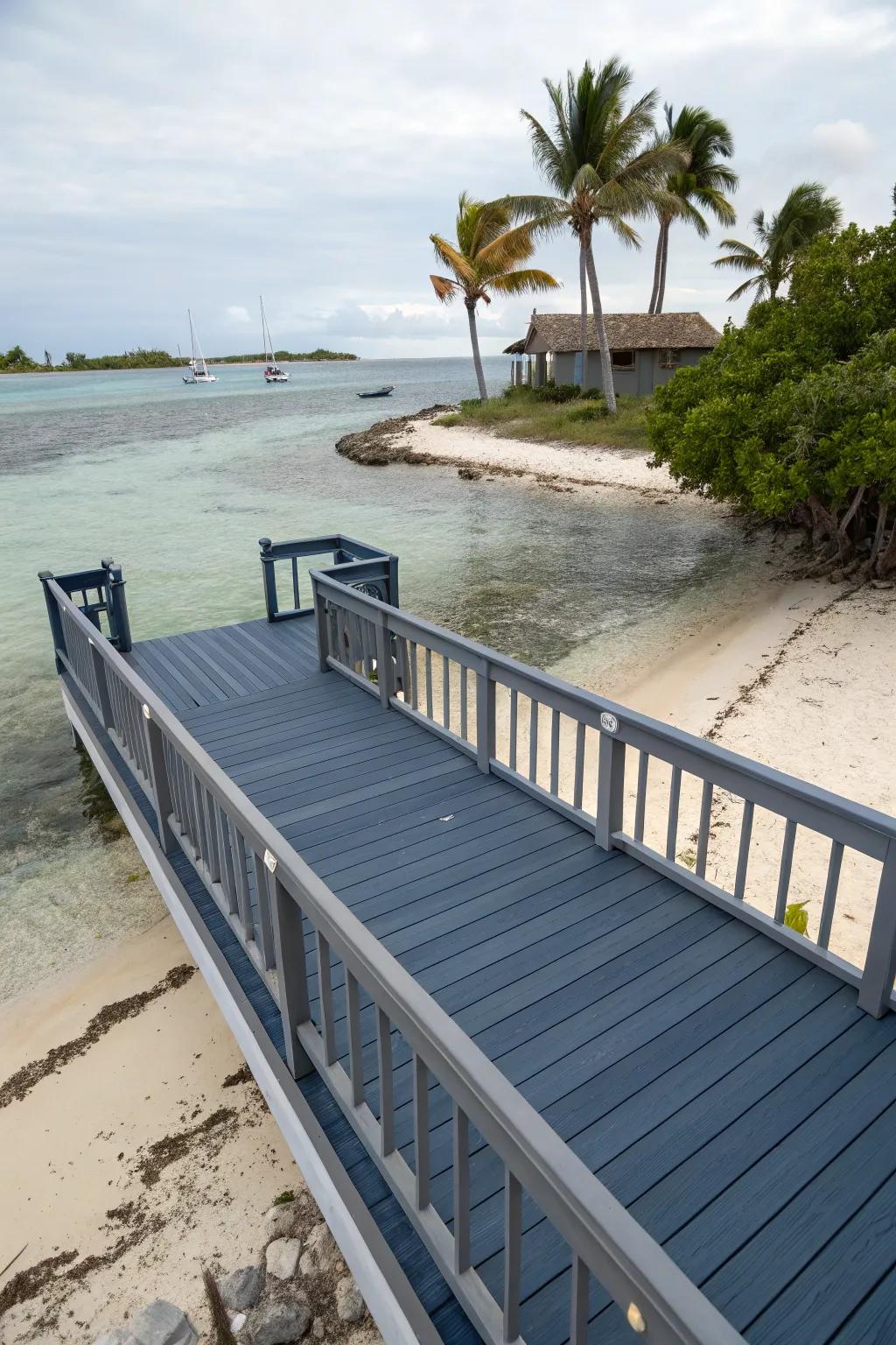 Navy blue and gray offer timeless nautical flair.