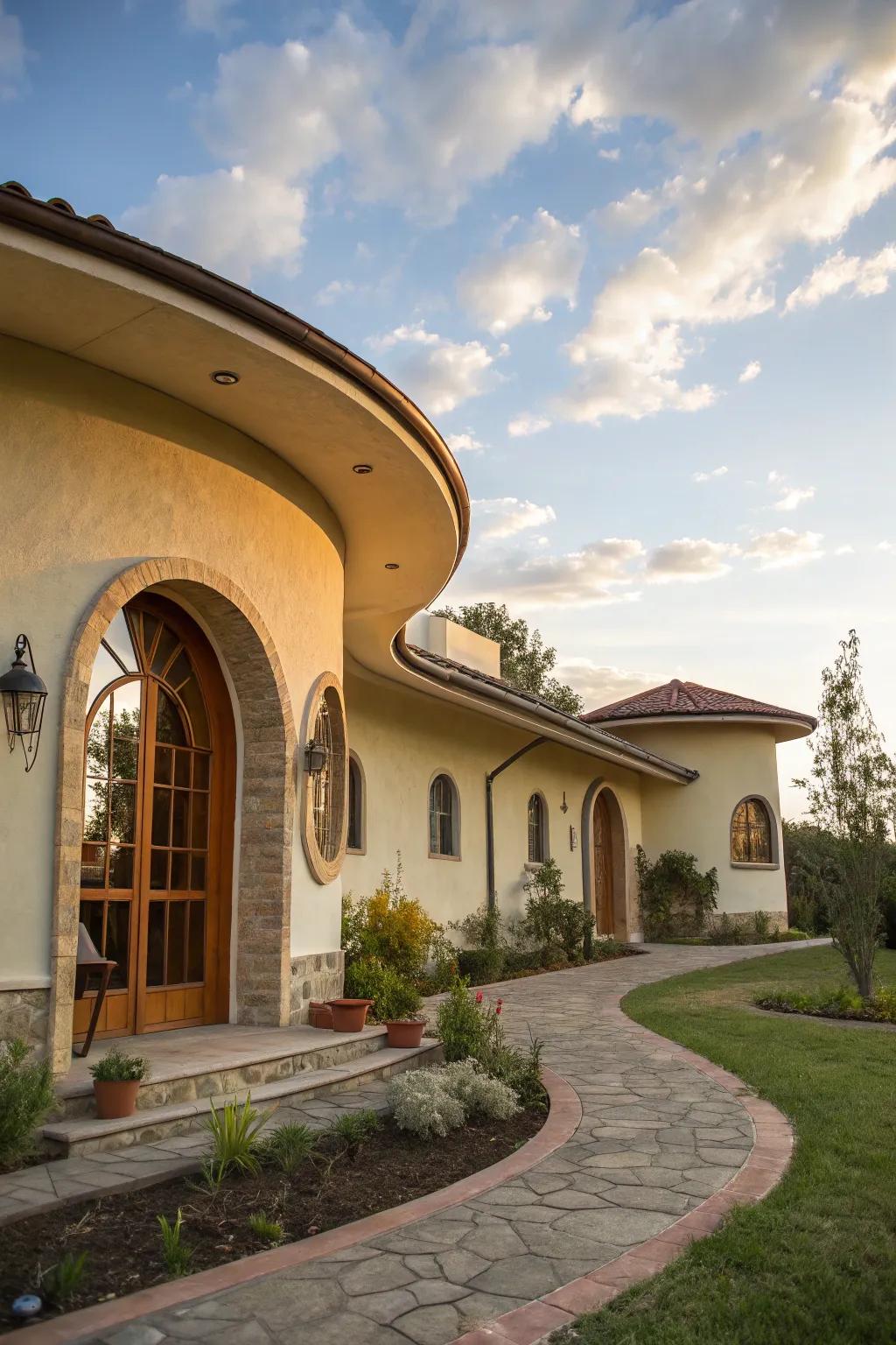 Curved architecture adds a soft and inviting element to your home's design.