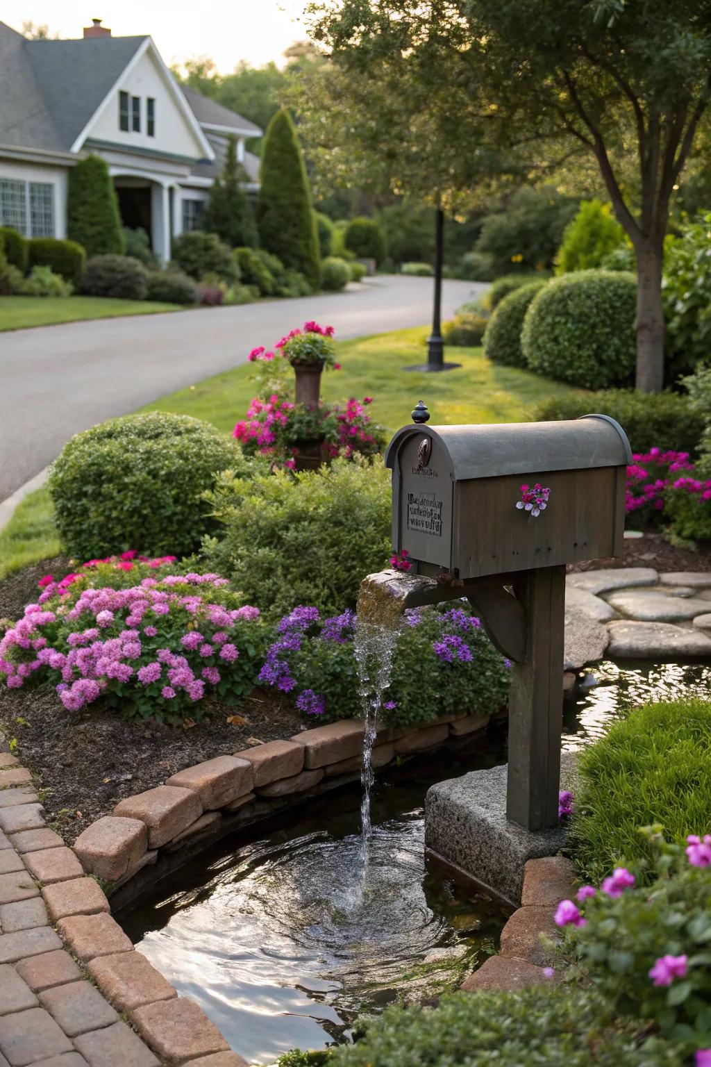 Water features add a serene touch.