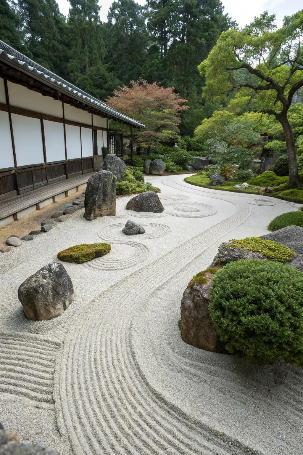 Zen gardens offer a tranquil retreat for meditation and relaxation.