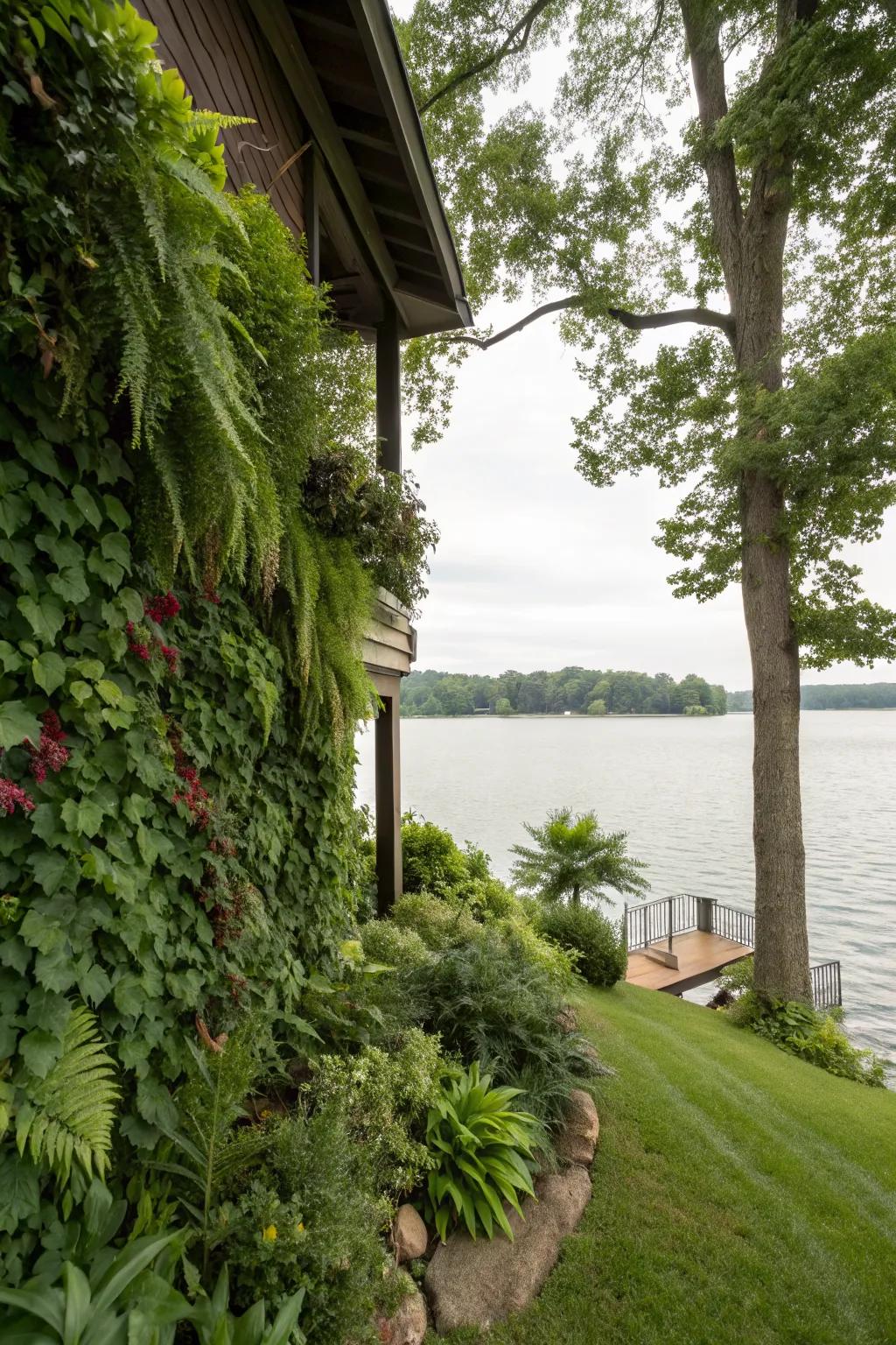 Maximize green space with vertical plant walls that add life and color.