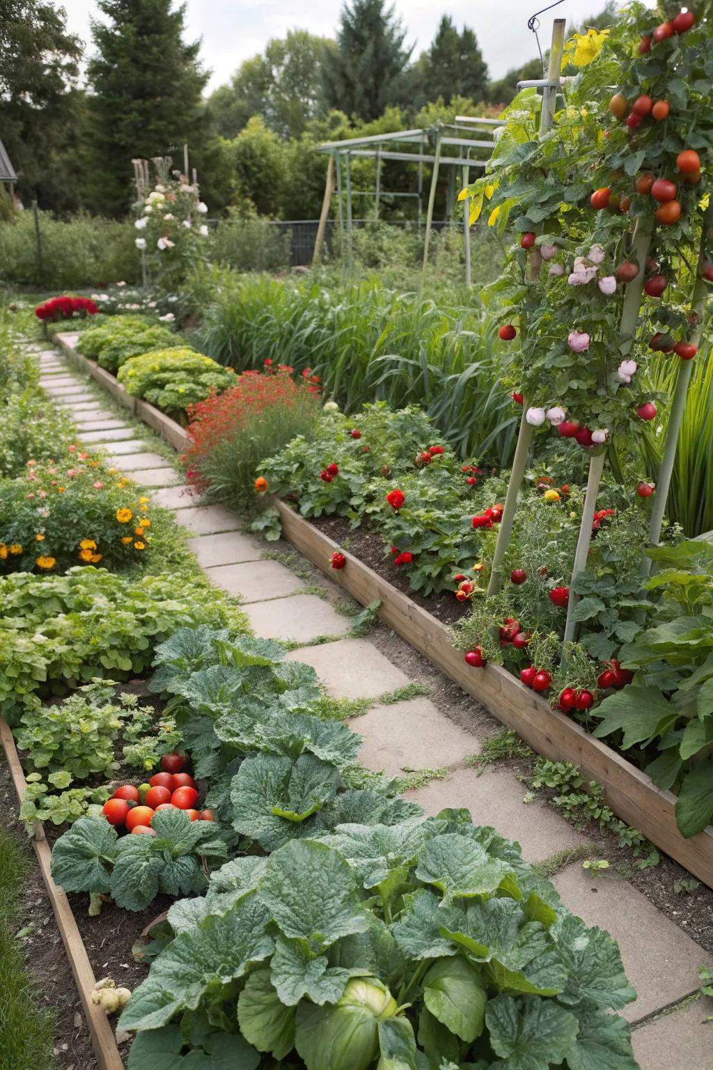 Edible plants blend beauty with utility.