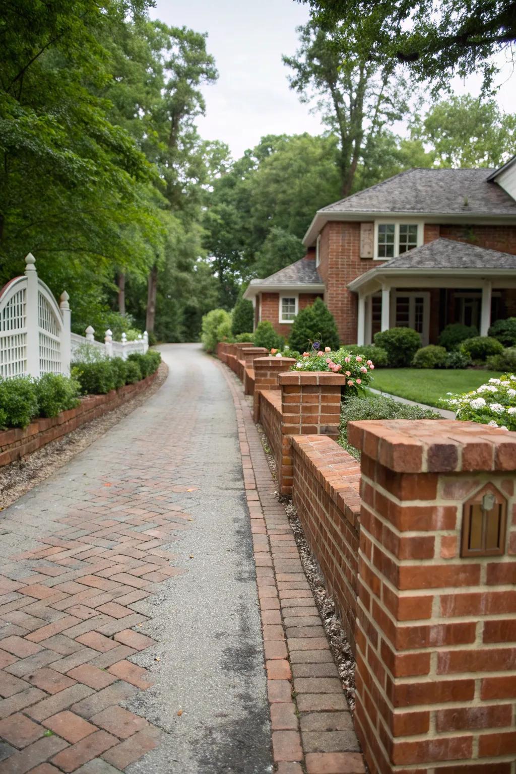 Embrace tradition with timeless brick borders.