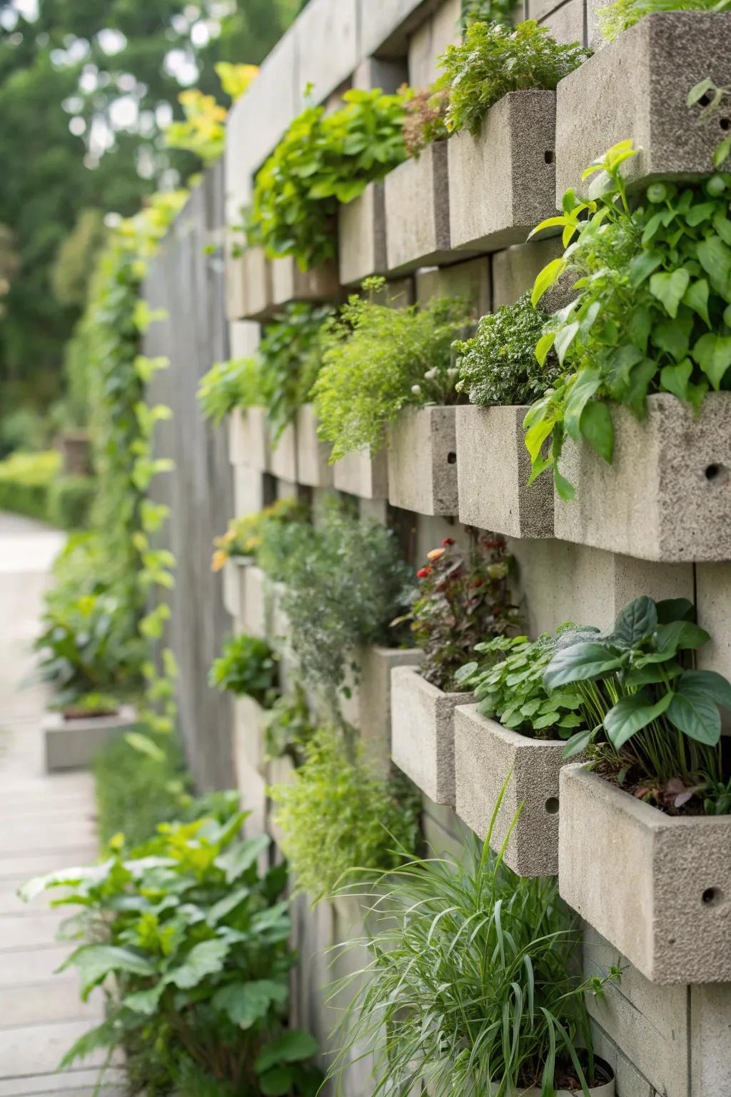 Maximize space with a vertical garden wall.