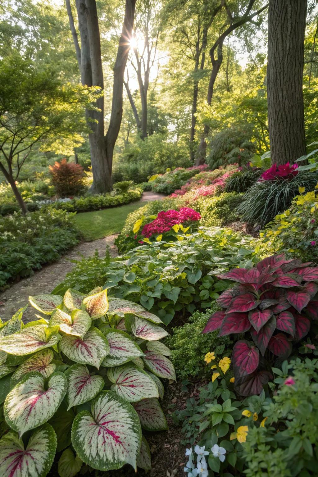 Bright foliage illuminates and energizes shaded garden areas.