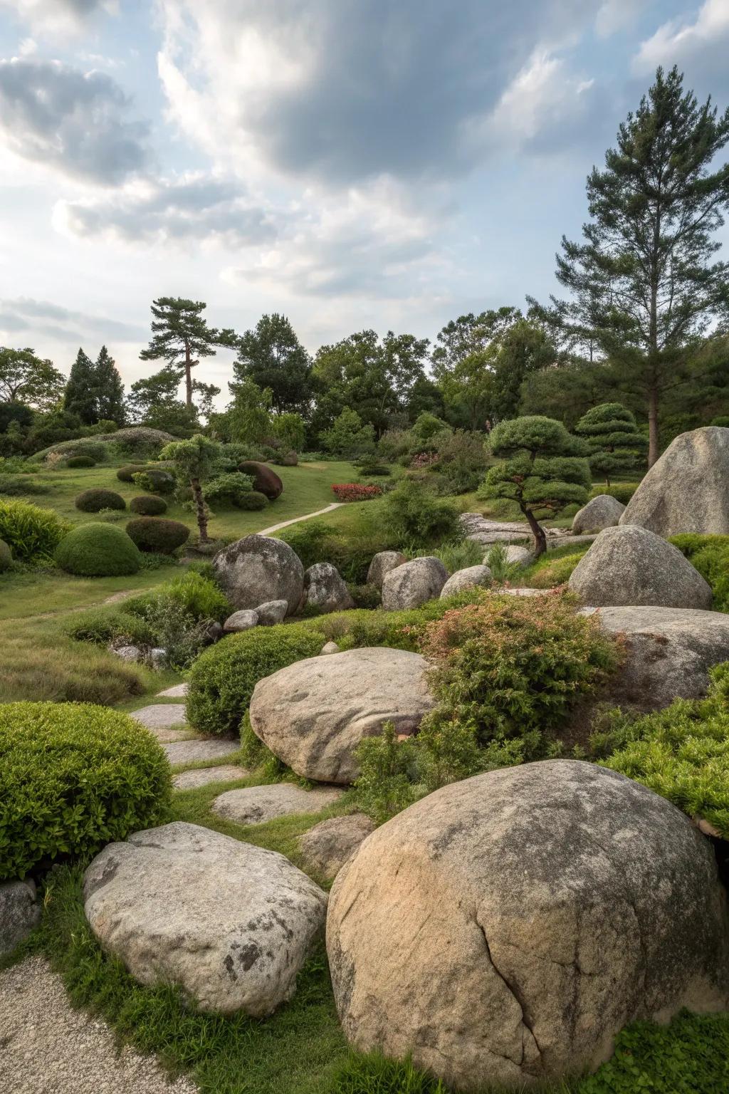 Boulder gardens bring natural drama and texture to life.