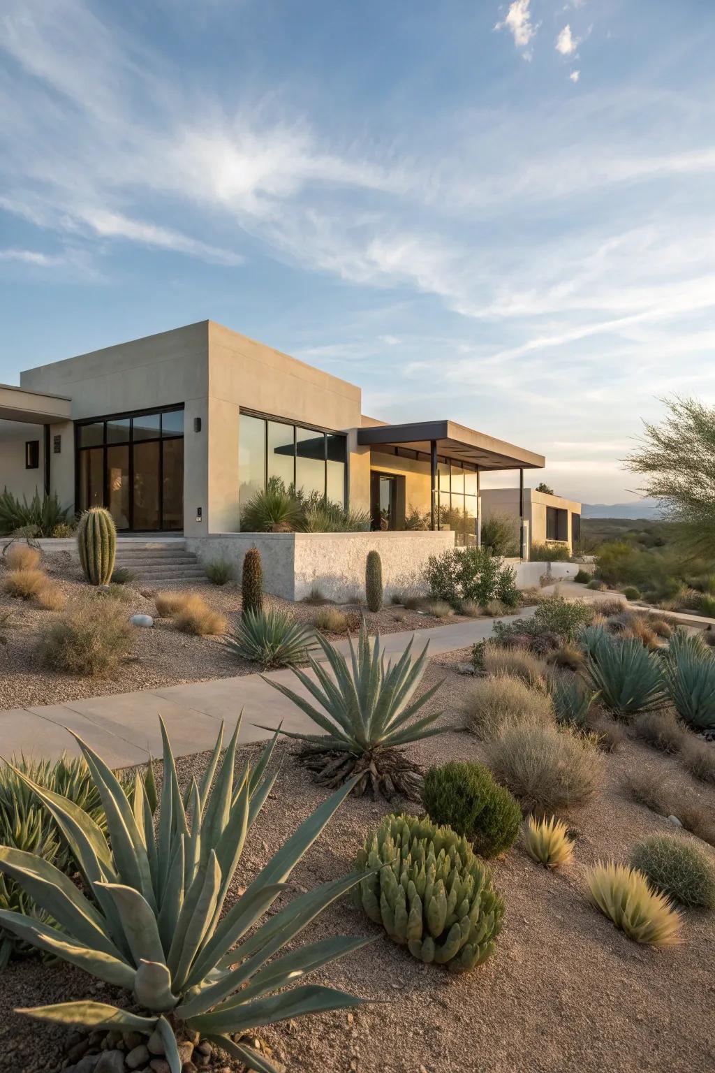 Agave provides a modern touch with virtually no care needed.