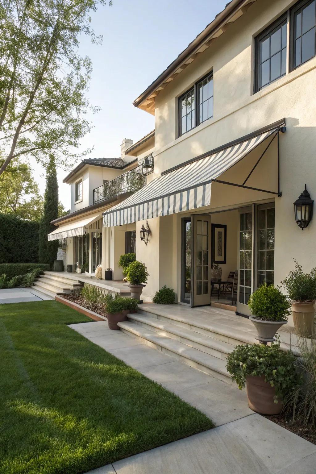 Chic awnings that offer style and comfort.