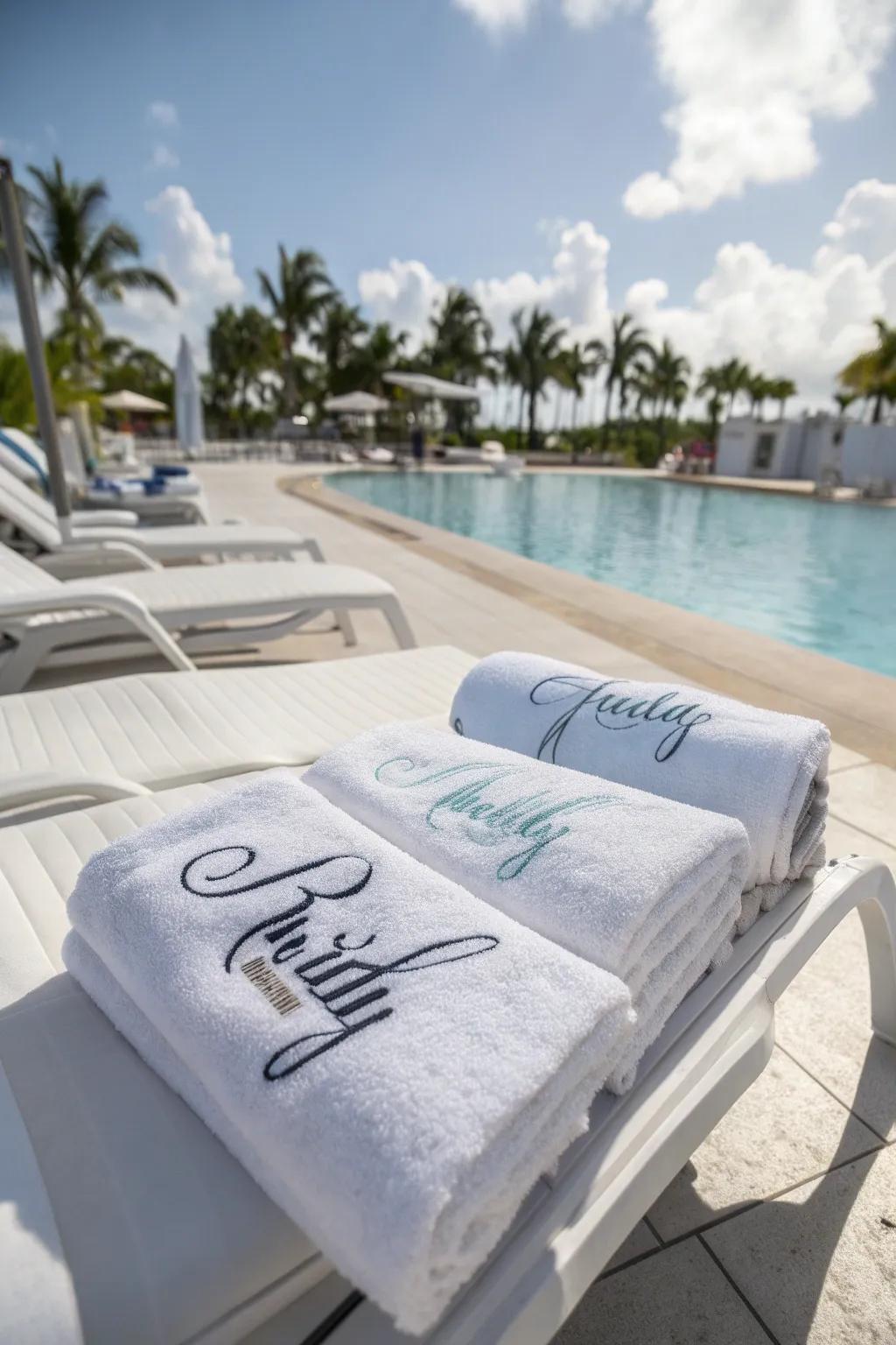 Personalized towels add a thoughtful and practical touch.