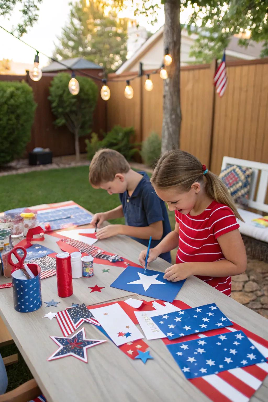 Inspire creativity with a craft corner for kids.
