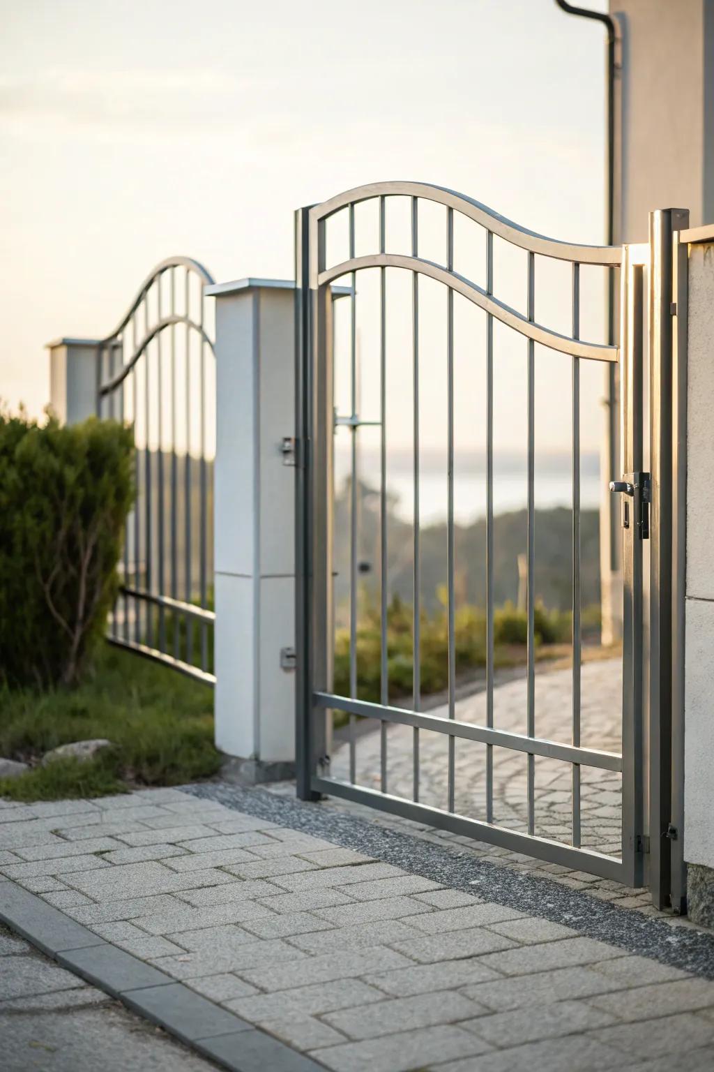 Meditative minimalist gate promotes peace and simplicity