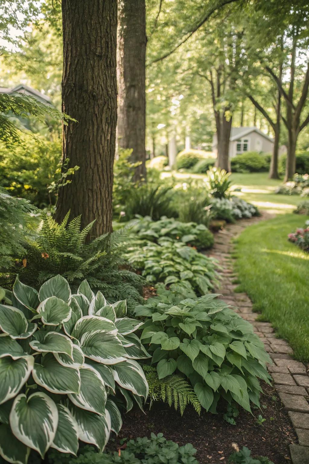 A lush shade garden bringing life to shady spots.