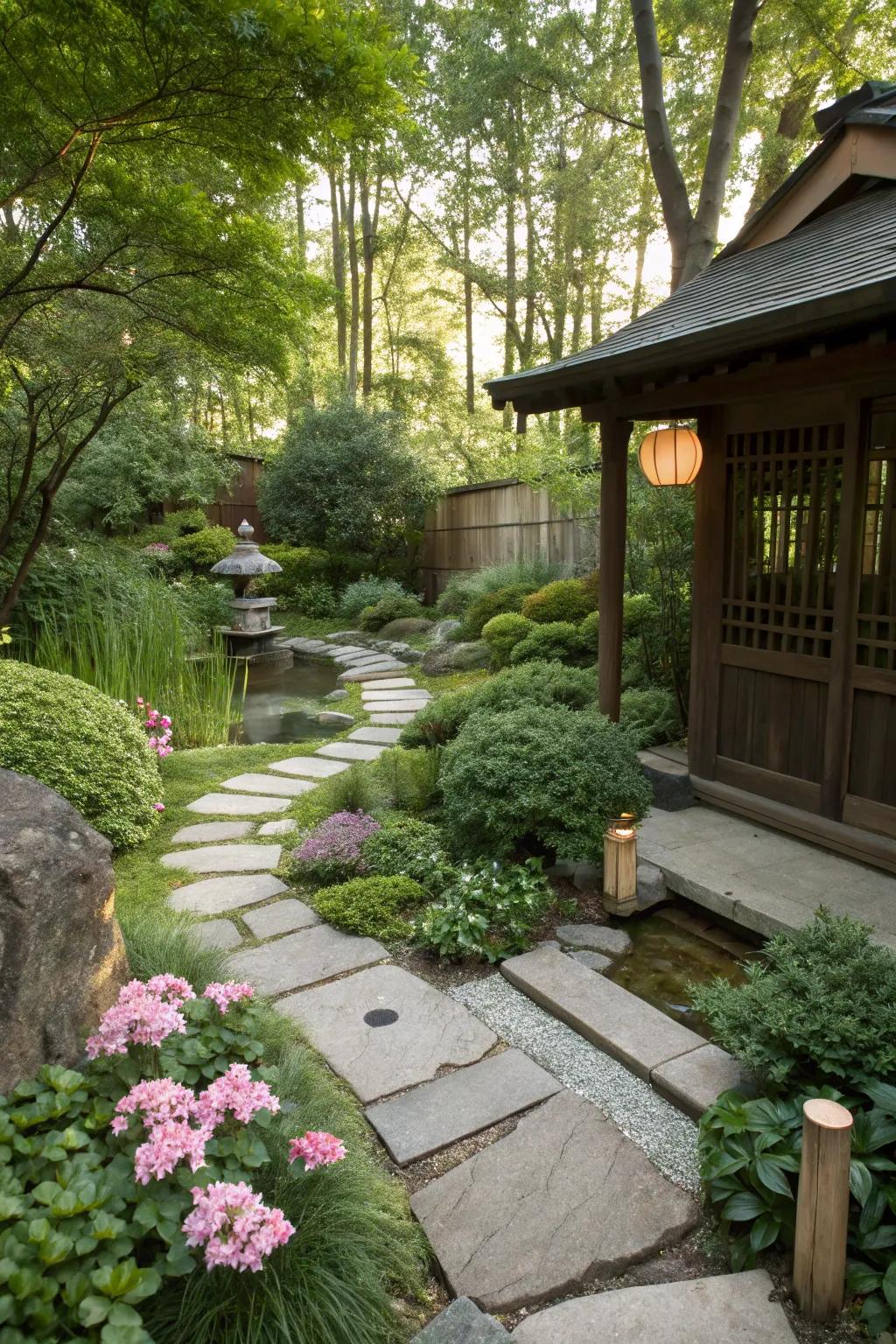 A Zen corner for peace and relaxation.