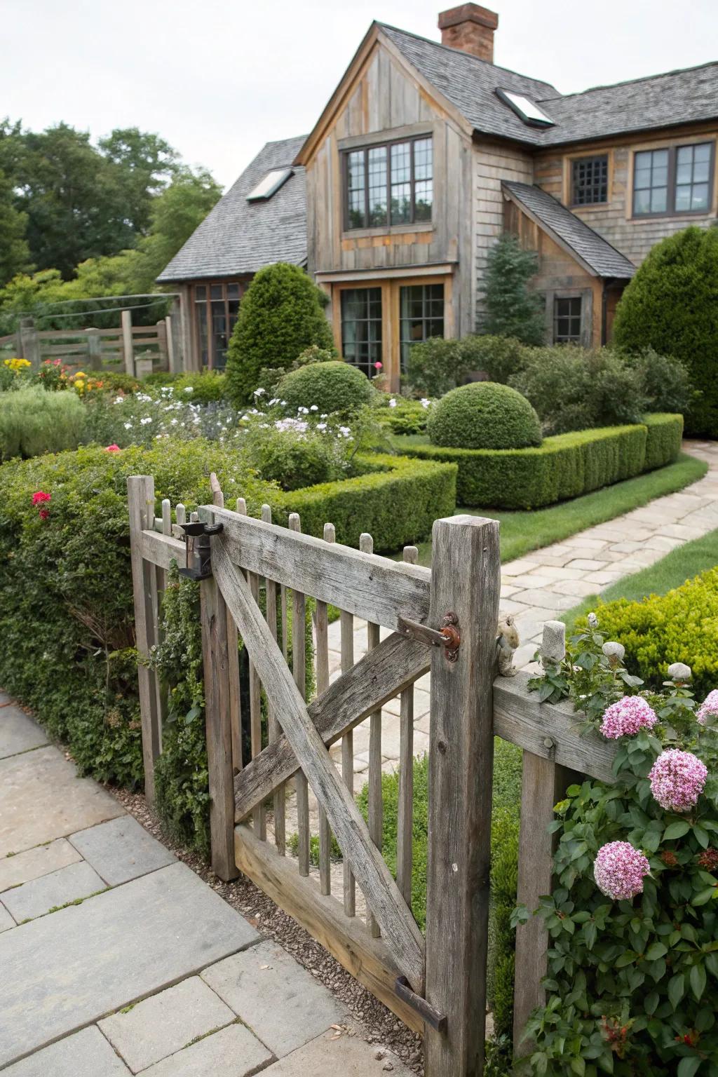 Rustic fences add charm and privacy to the landscape.