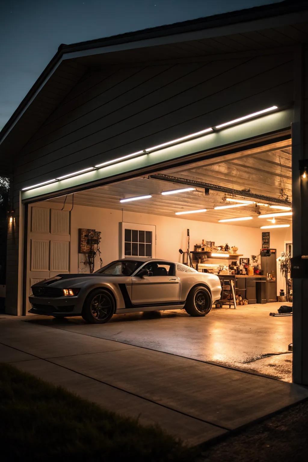Cove lighting: a dramatic touch for your garage.