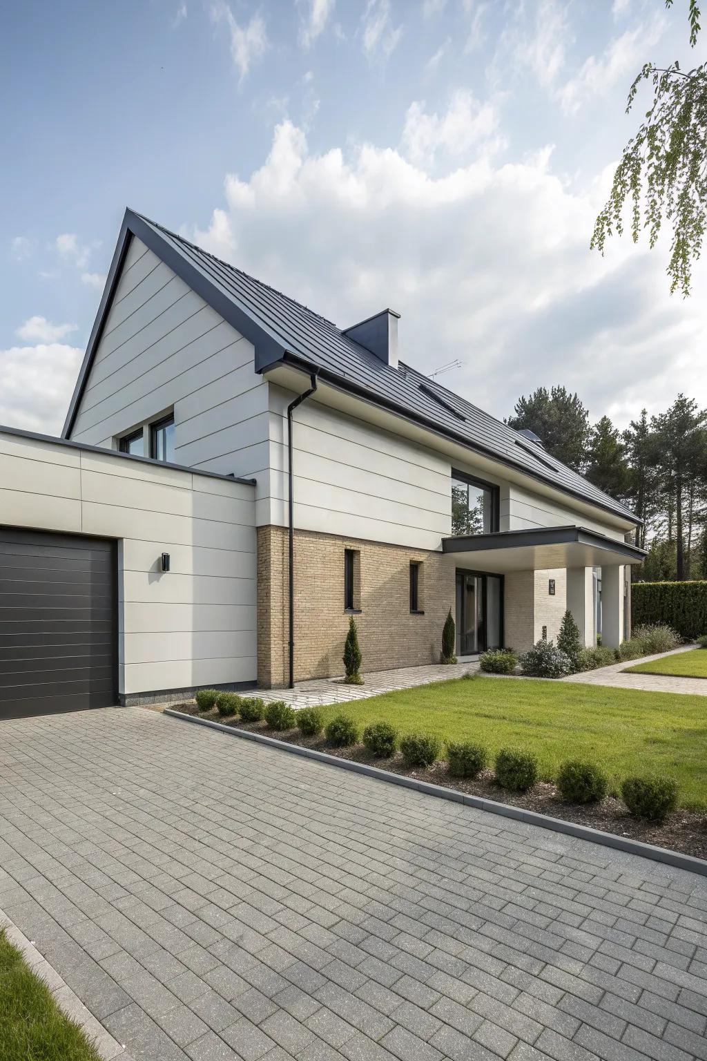 Seamless cladding integration creates a unified design.