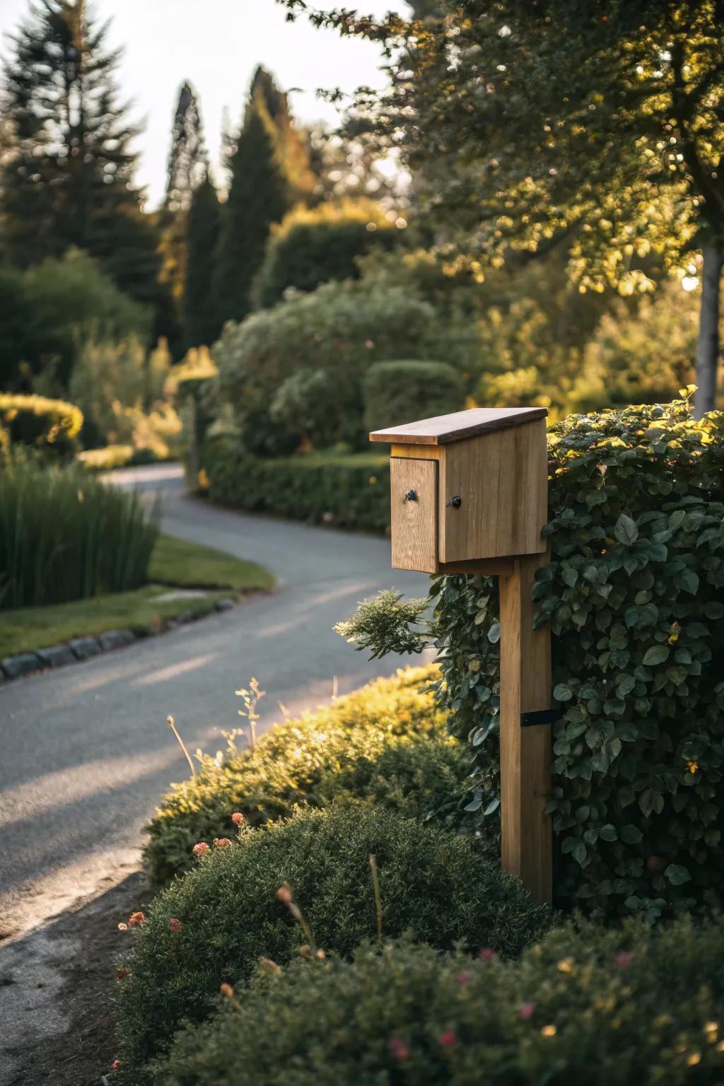 A hidden wooden box design offers sleek, minimalist elegance.