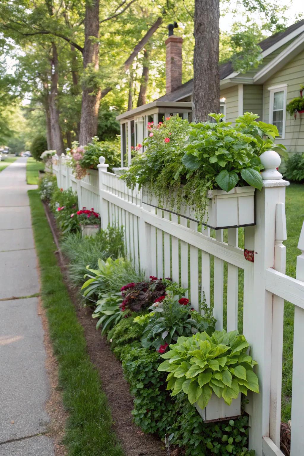 Botanical bliss with planters in fence design