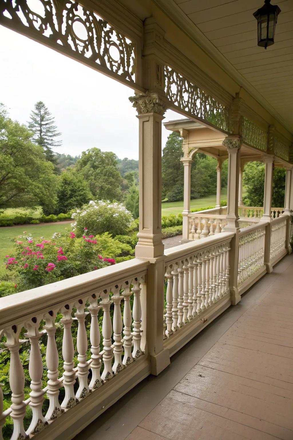 Sawn balusters add an artistic flair to traditional porches.