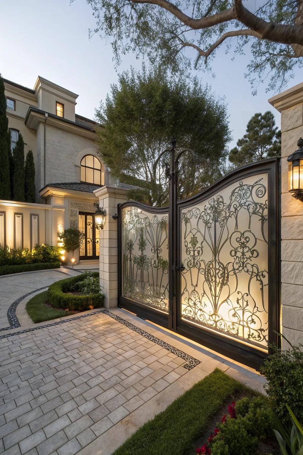 Patterned glass inserts for a glamorous touch.