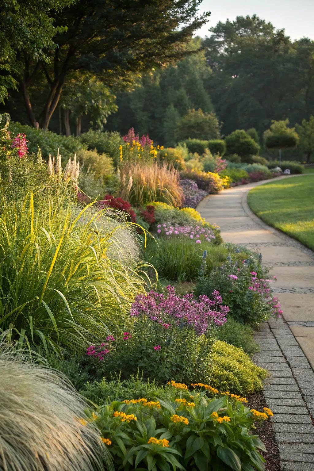 Craft artistic garden displays with monkey grass.