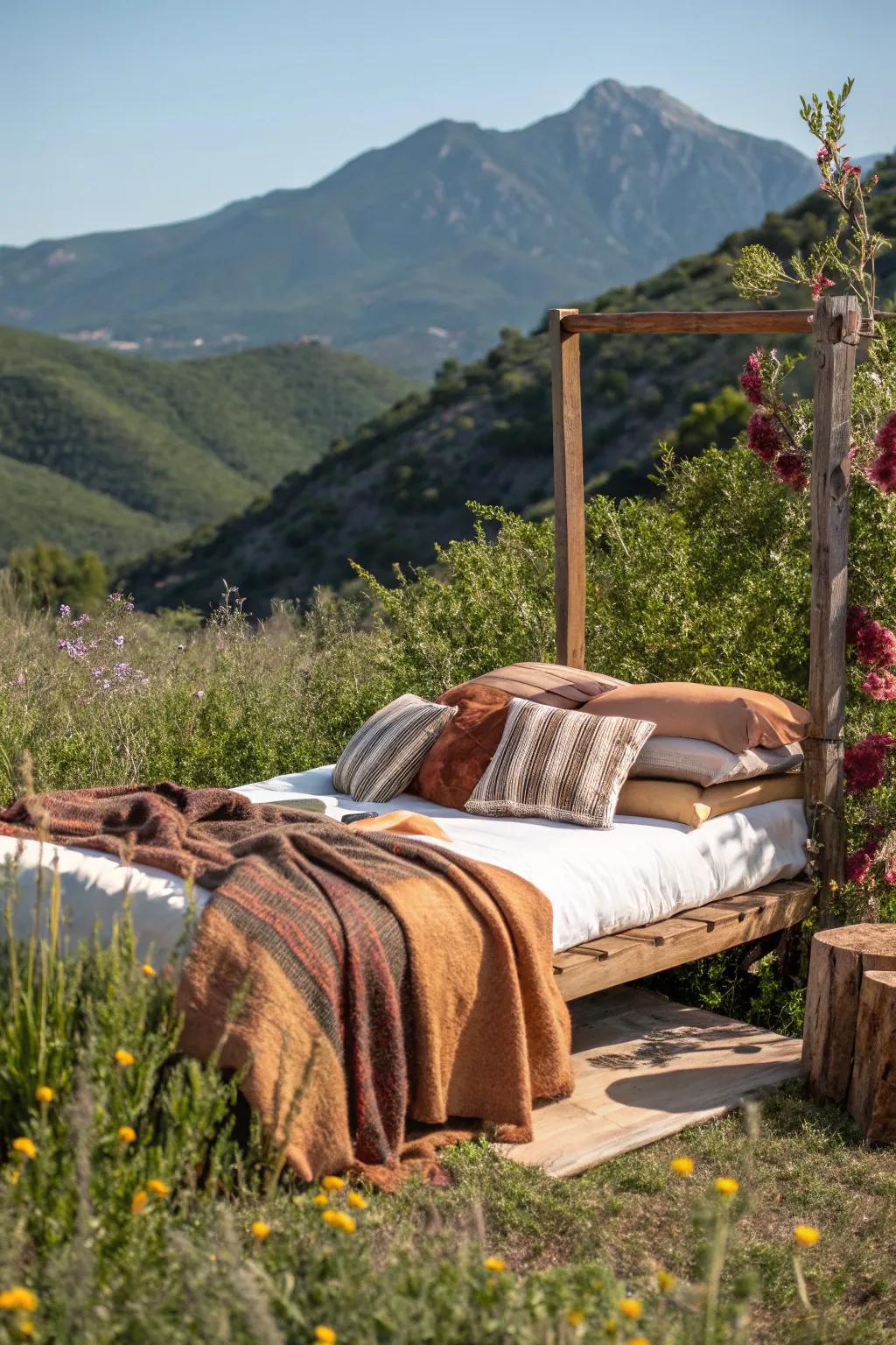 Find tranquility in a mountain retreat setting.