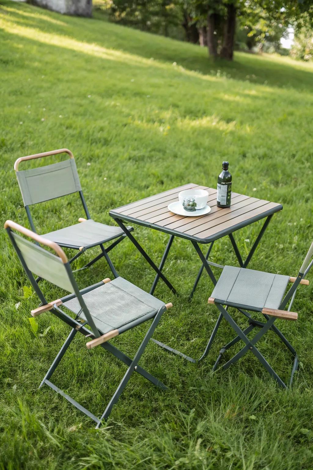 Portable furniture offering flexibility and ease.