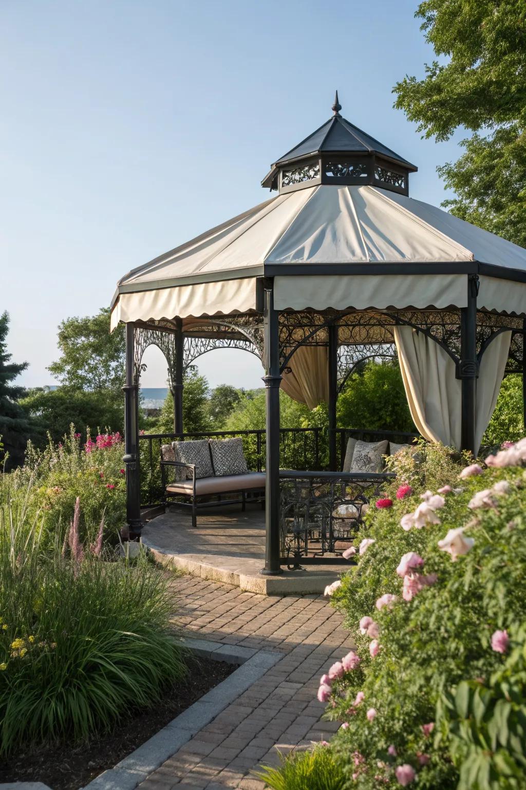 Retractable awnings offer flexible shade solutions.