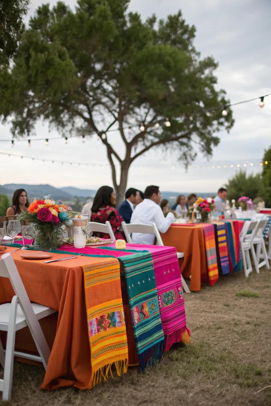 Mexican textiles add texture and tradition to the decor.