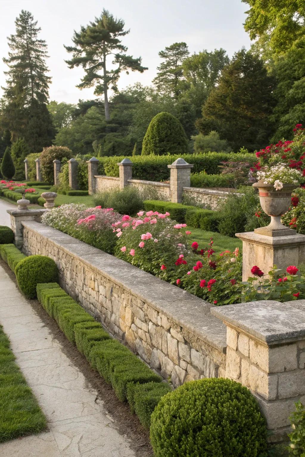 Add timeless elegance to your garden with stone pony walls.