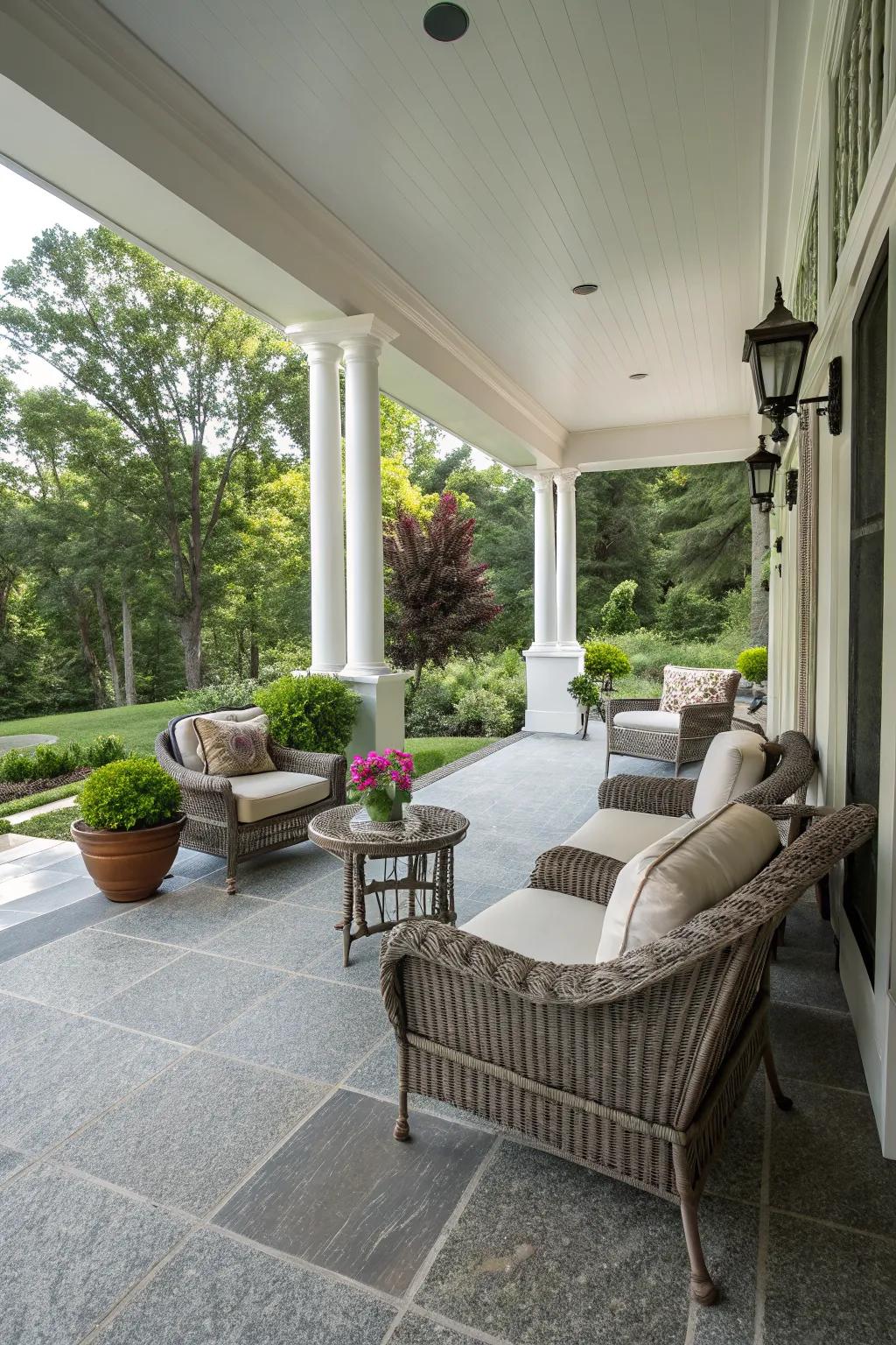 Granite flooring exudes elegance and sophistication.