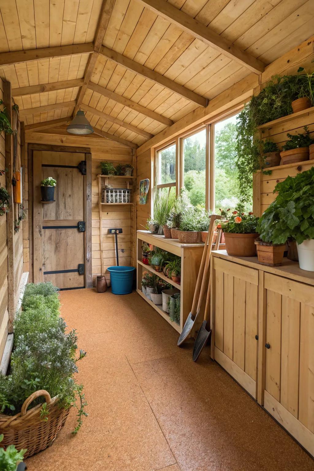 Eco-friendly cork flooring offers a soft, natural option