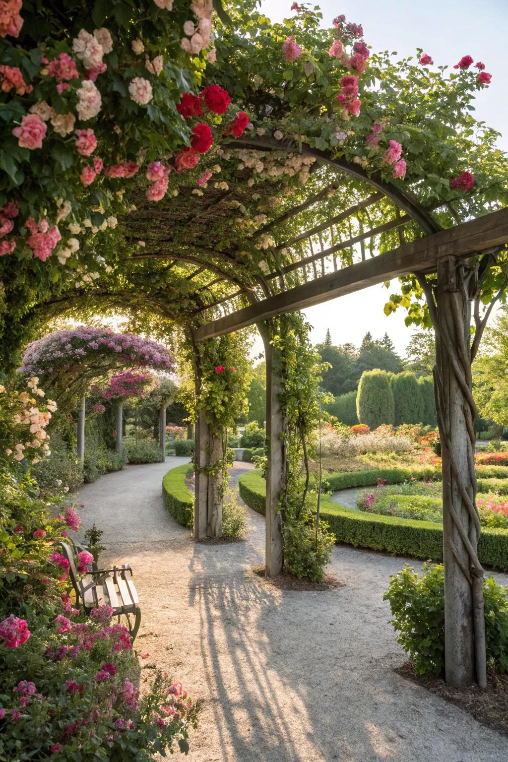 Step into enchantment with a garden arbor.