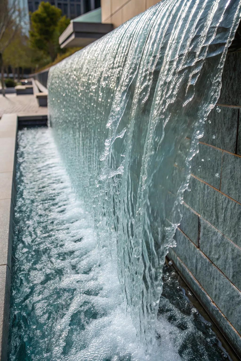 An iceberg-inspired waterfall brings a refreshing touch to your garden.