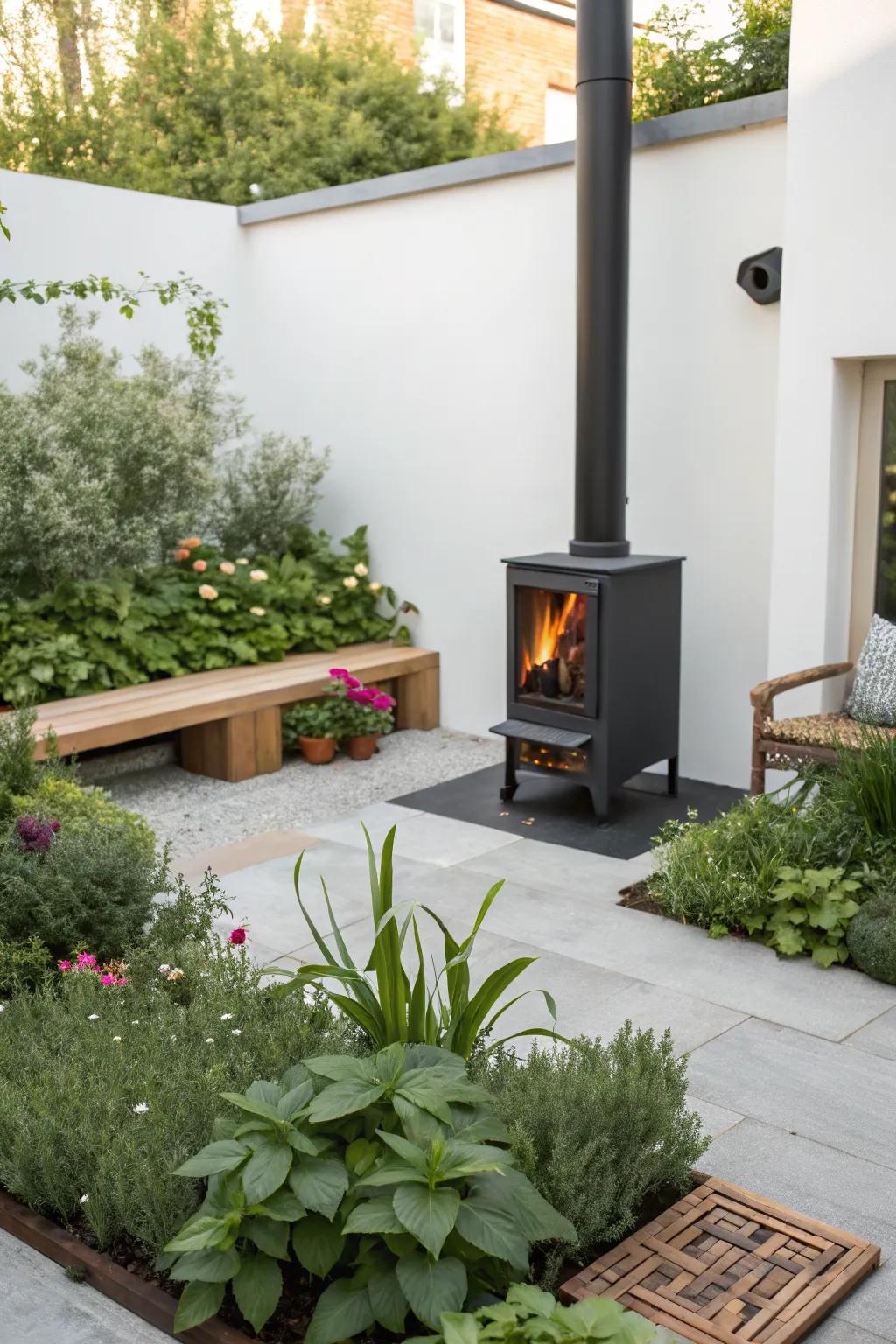 Achieve a sleek look with a minimalist stove design.