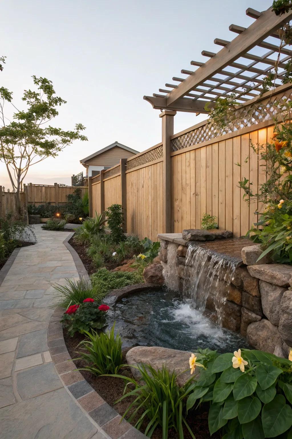 Water features add a tranquil touch to your patio.