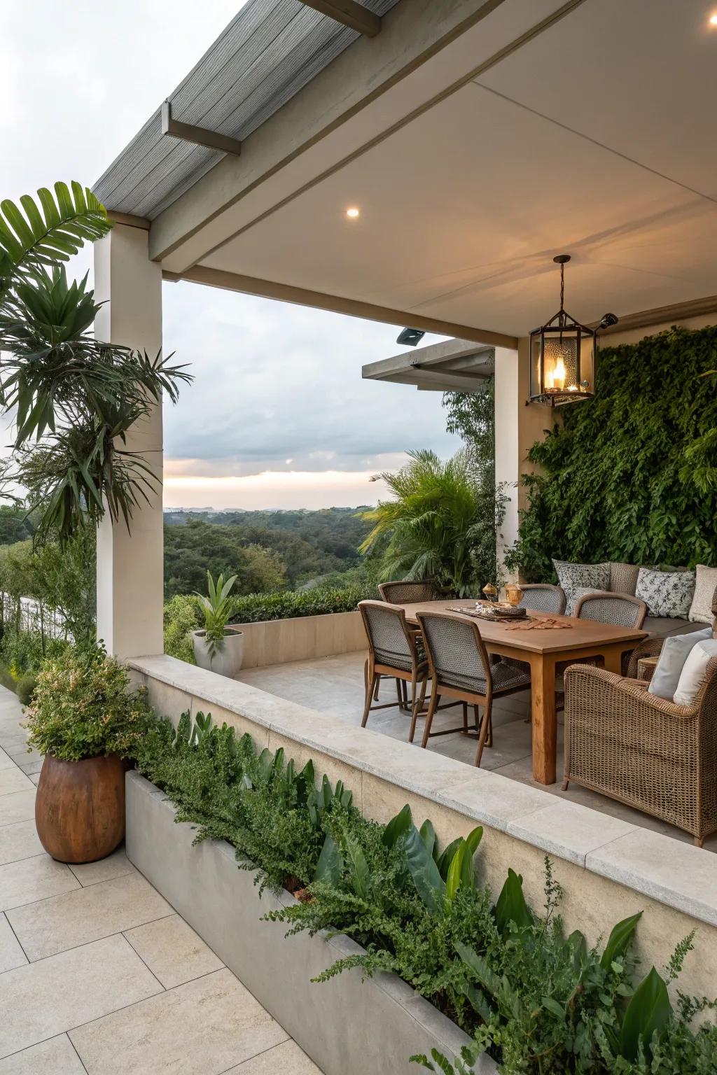 Half walls can define spaces while maintaining an open feel.