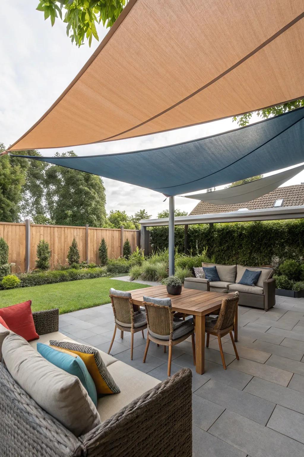 Shade structures offer comfort and style.