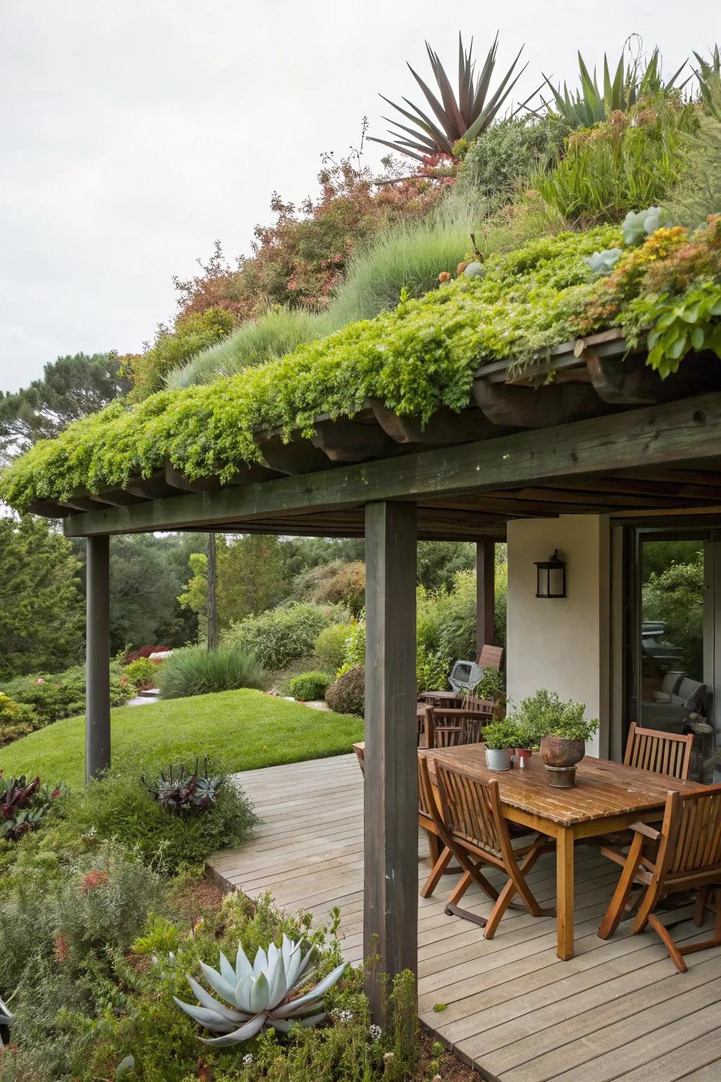 Living roofs provide unique and eco-friendly shade.