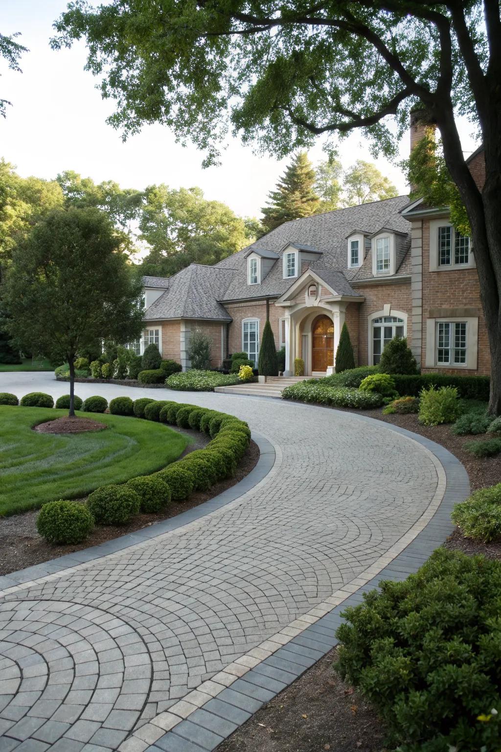 A circular driveway makes a grand statement.